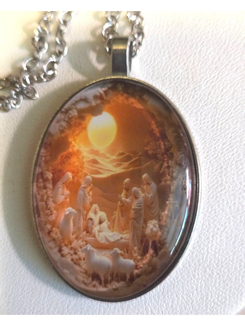 Nativity Scene Pendant With Chain